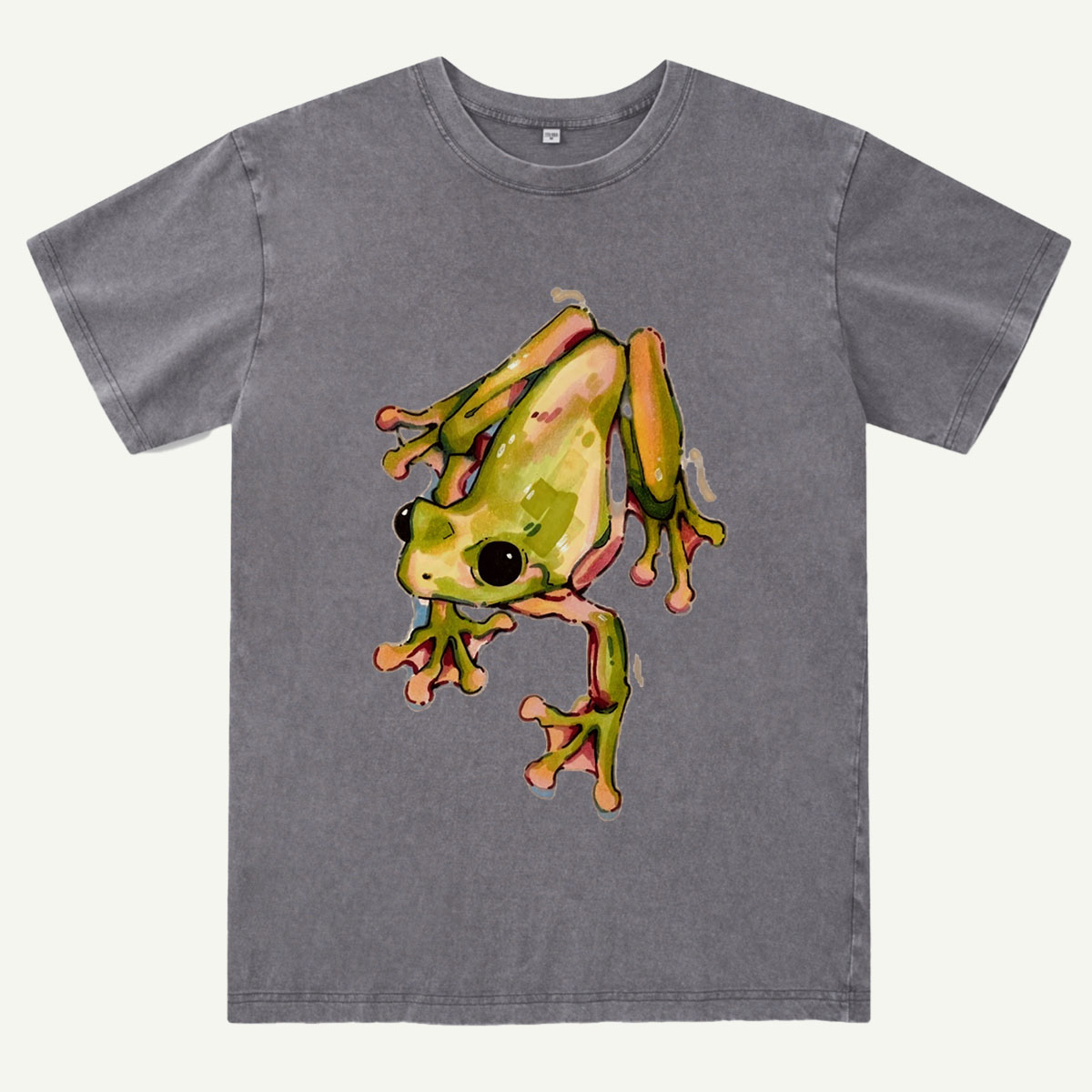 Watercolor Tree Frog Washed T-Shirt