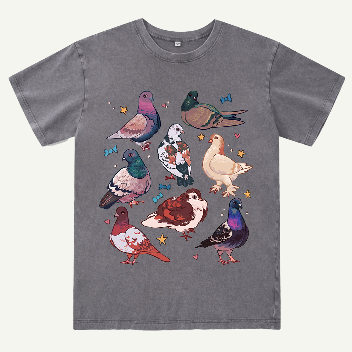 Cute Pigeon Squad Washed T-Shirt