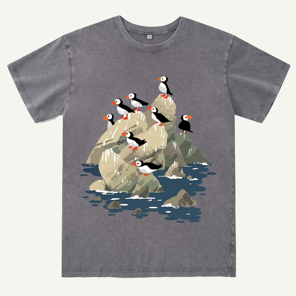 Coastal Wildlife Ocean Bird Washed T-Shirt