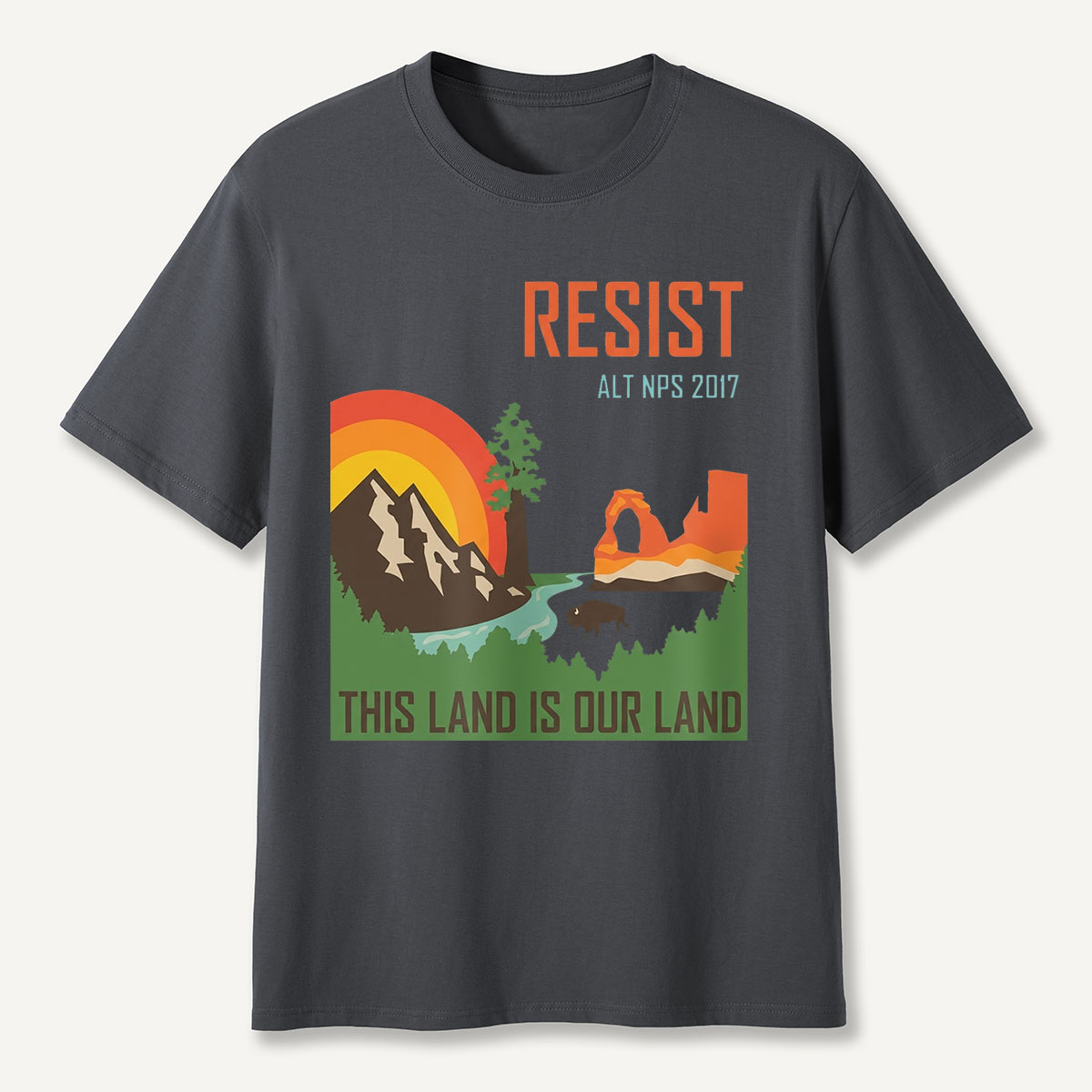 Retro Wilderness Landscape Mountain Adventure T-Shirt