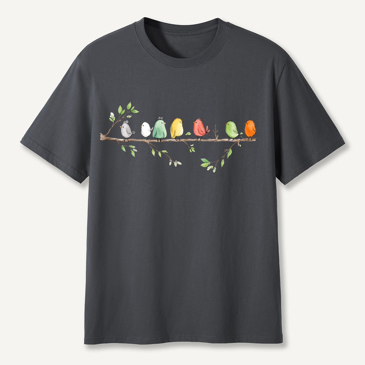 Colorful Songbirds On Branch T-Shirt