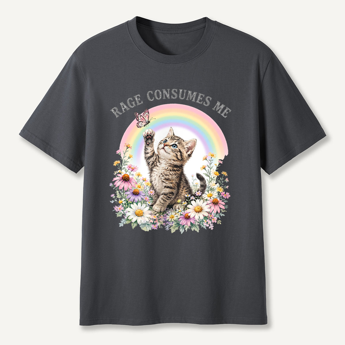 Rainbow Garden Cat T-Shirt