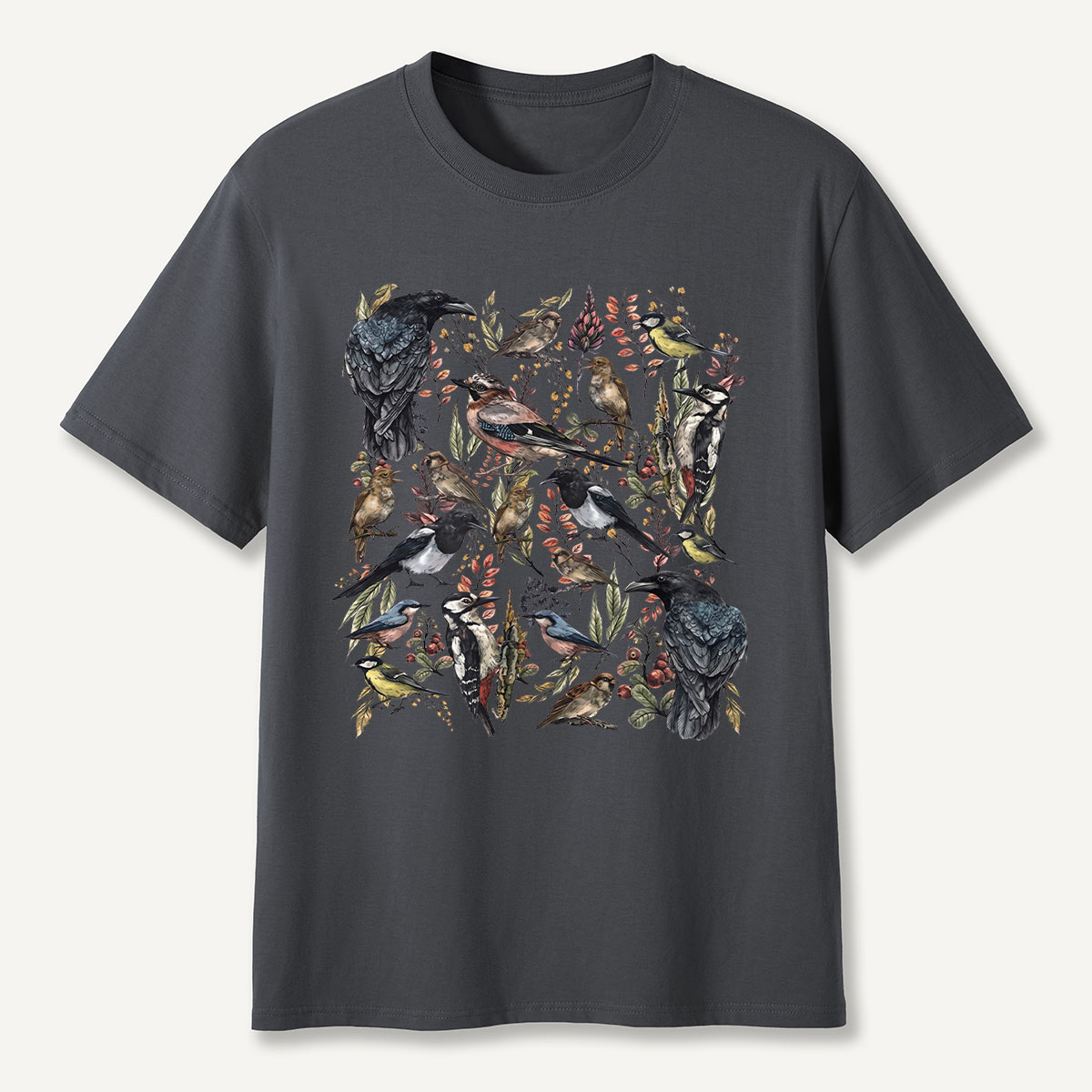 Vintage Wild Birds Botanical T-Shirt