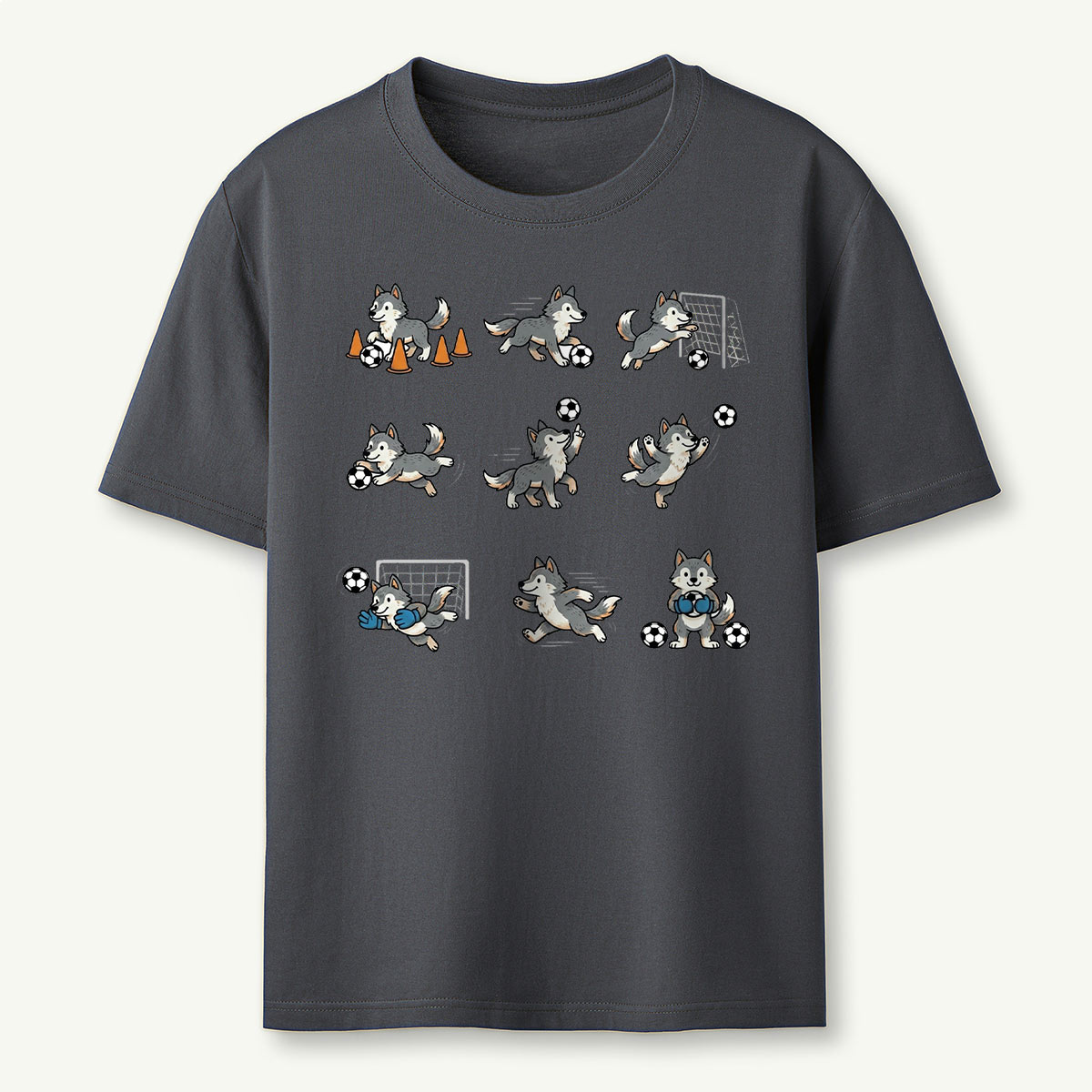 Funny Wolf Soccer T‑Shirt