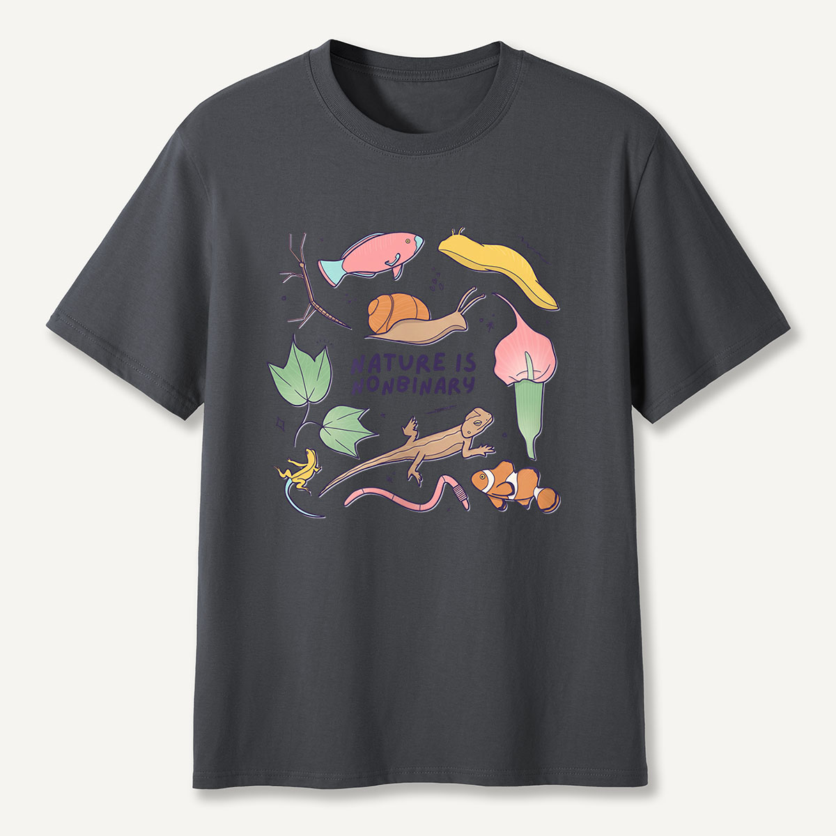 MDCTBYWY26072405 Nature is Nonbinary T-Shirt