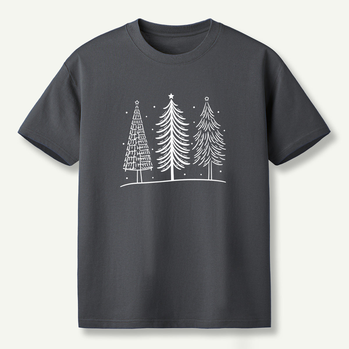 Hand Drawn Winter Christmas Tree Trio T-Shirt