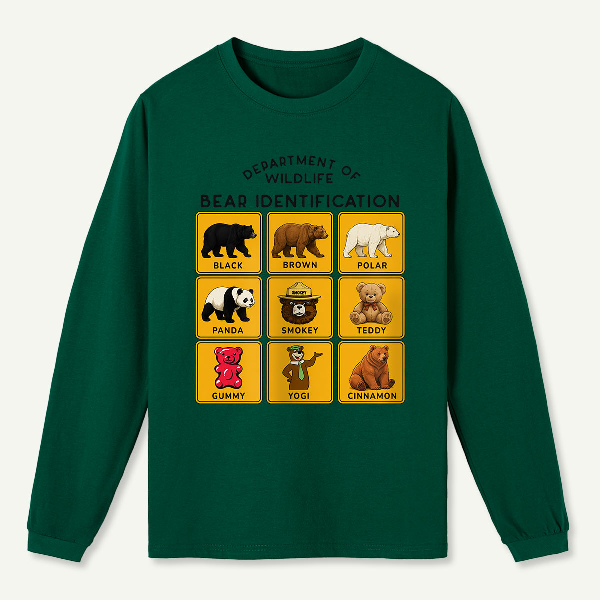 Department of Wildlife Bear Identification Long Sleeve T-Shirt