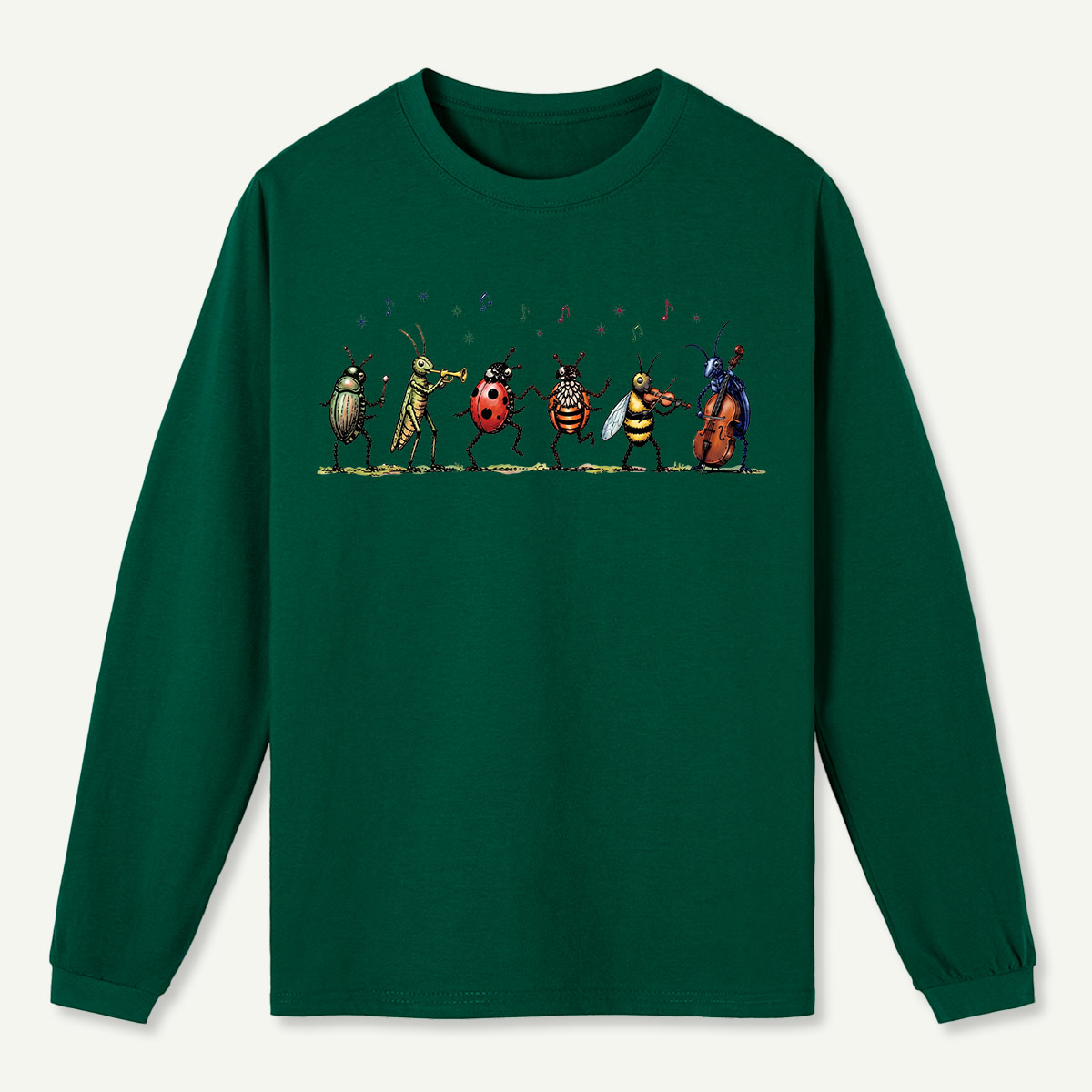 Vintage Insect Music Musical Bugs Long Sleeve T-Shirt