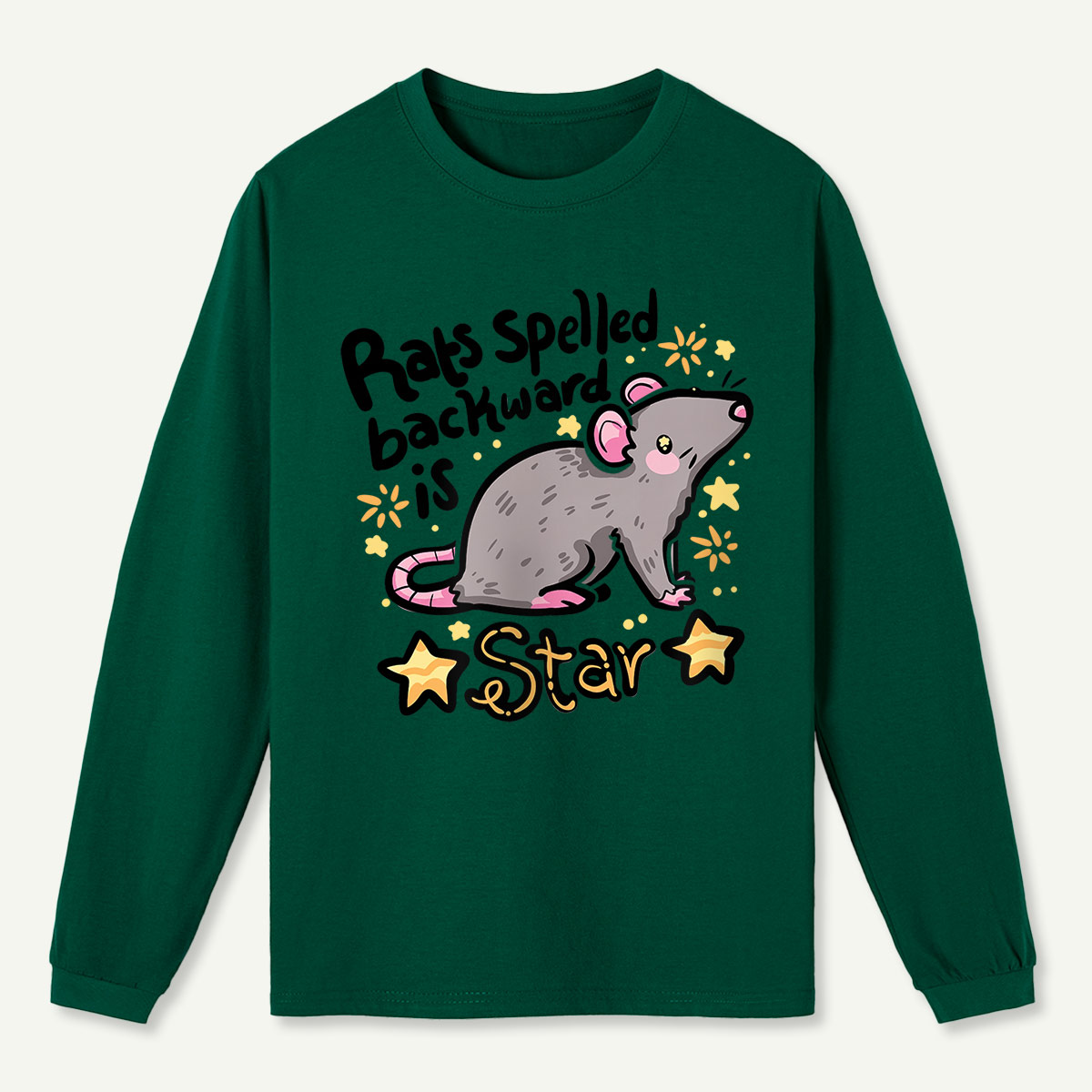 Rat Star Graphic Long Sleeve T-Shirt