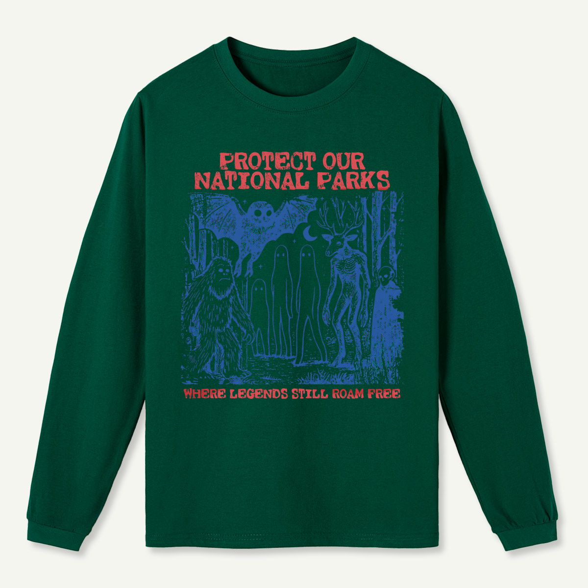 Cryptid National Parks Protect Our Parks Long Sleeve T-Shirt
