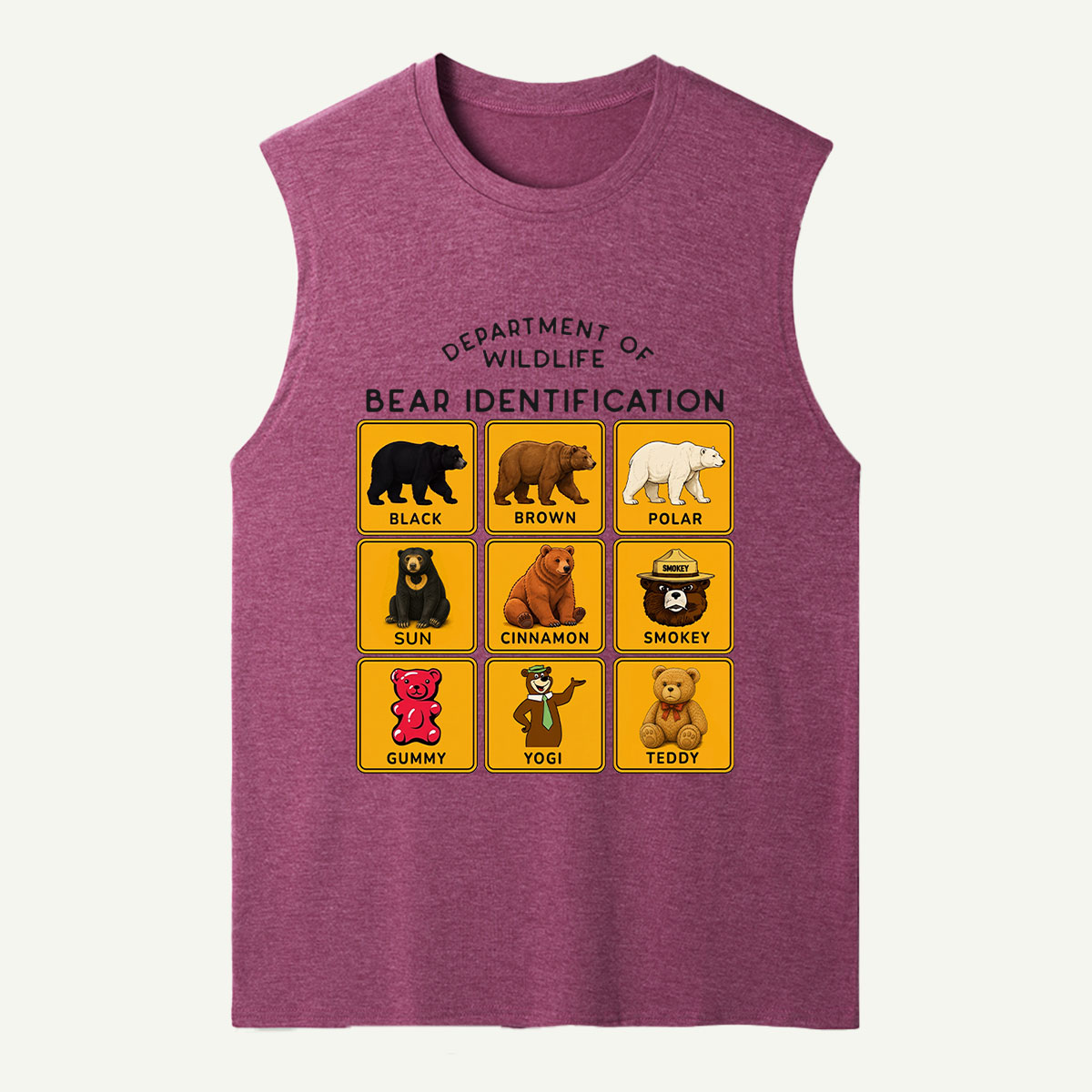 Department of Wildlife Bear Identification Gummy Bear Tank Top