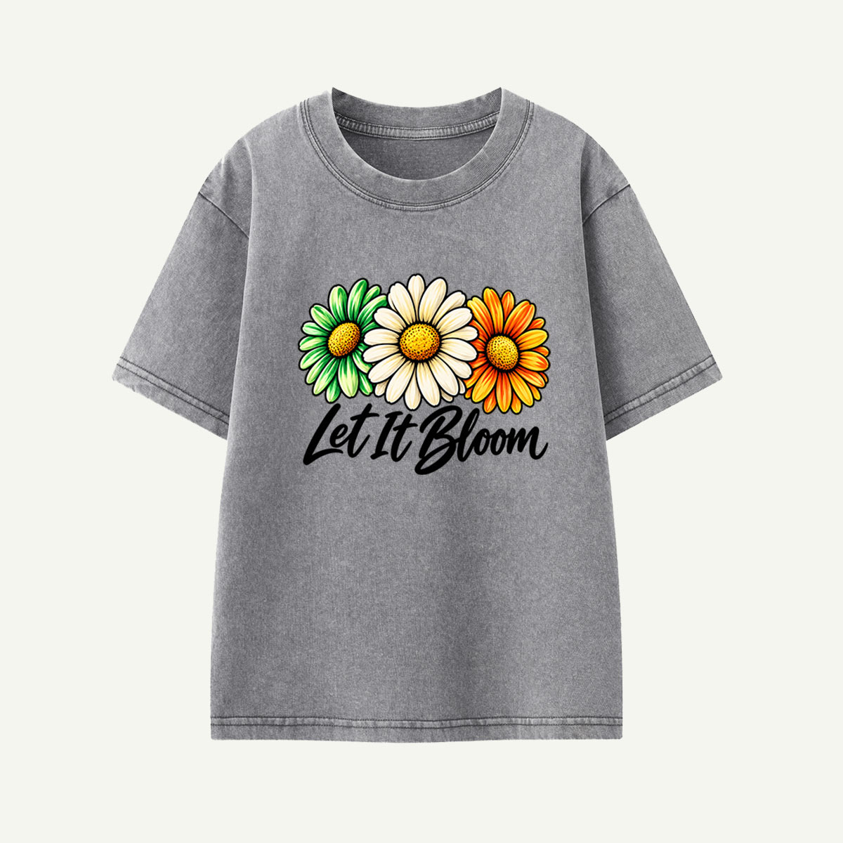 Life Is Good Floral Daisy Kids Washed T-Shirt