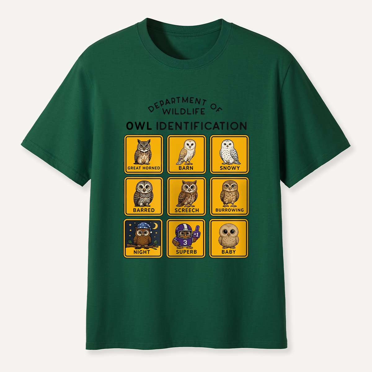 Department of Wildlife Owl Identification T-Shirt