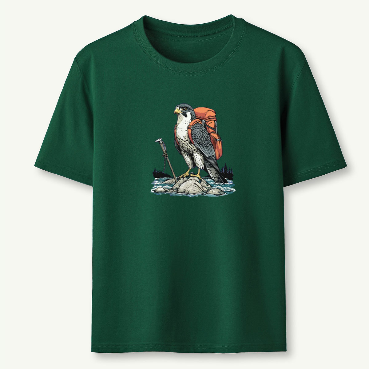 Falcon On River Backpacker T-Shirt