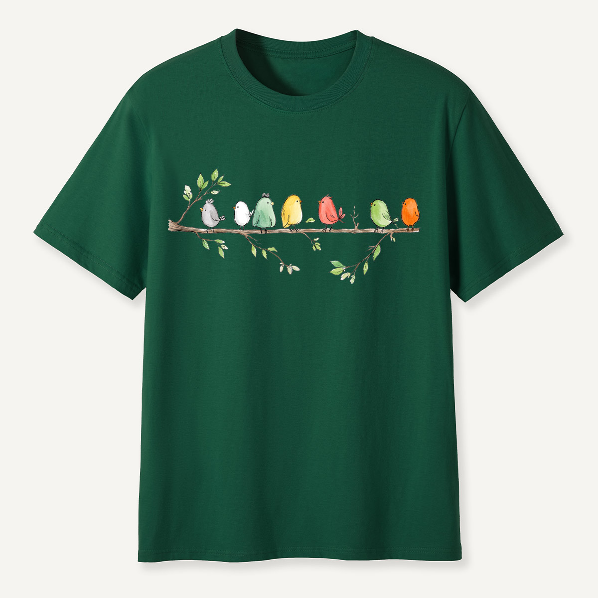 Colorful Songbirds On Branch T-Shirt