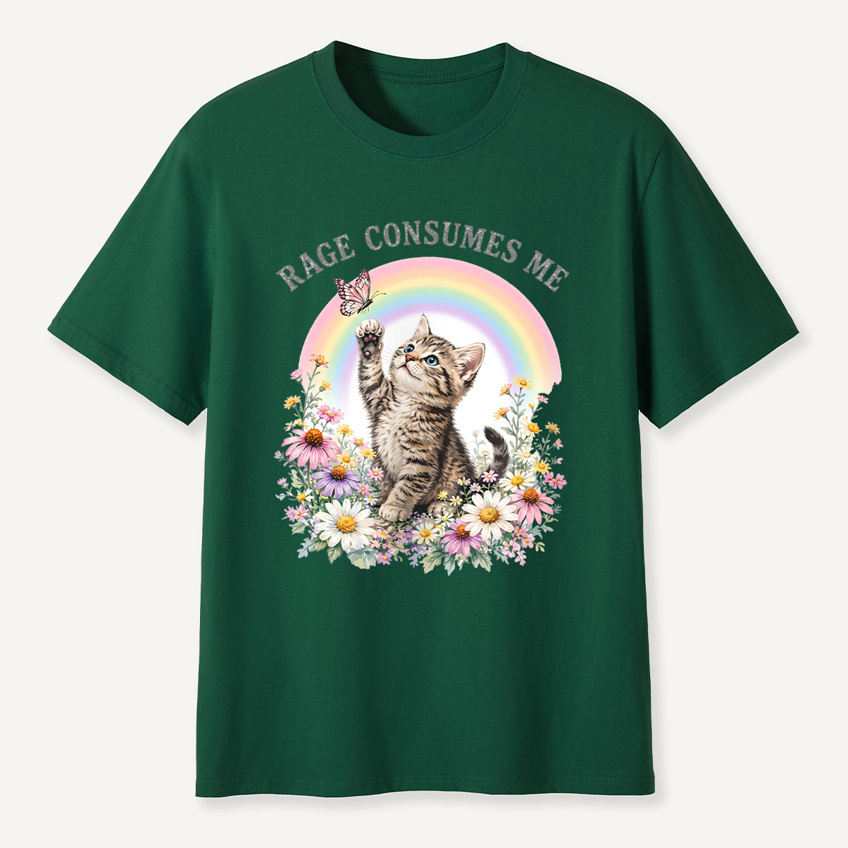 Rainbow Garden Cat T-Shirt