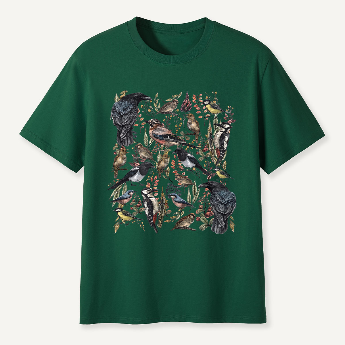 Vintage Wild Birds Botanical T-Shirt