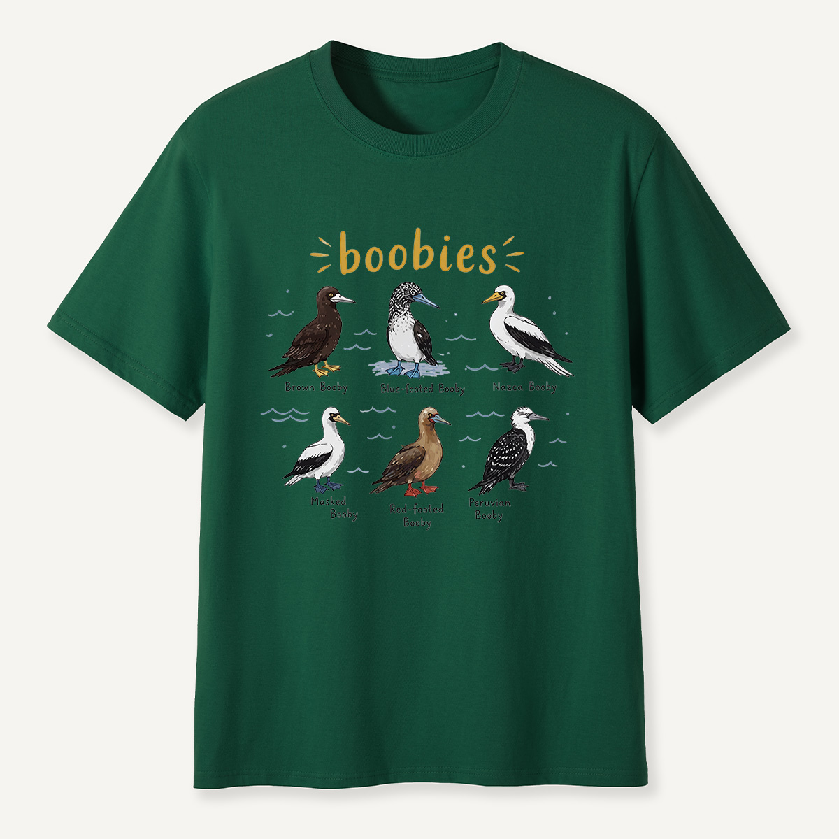 MDCTBYWY26072002 Boobies Bird Species Guide T-Shirt
