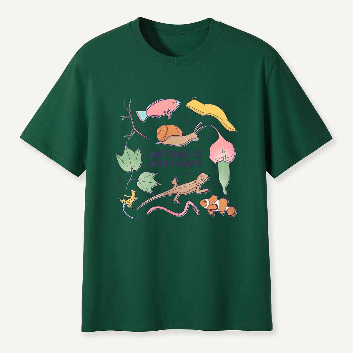 MDCTBYWY26072405 Nature is Nonbinary T-Shirt