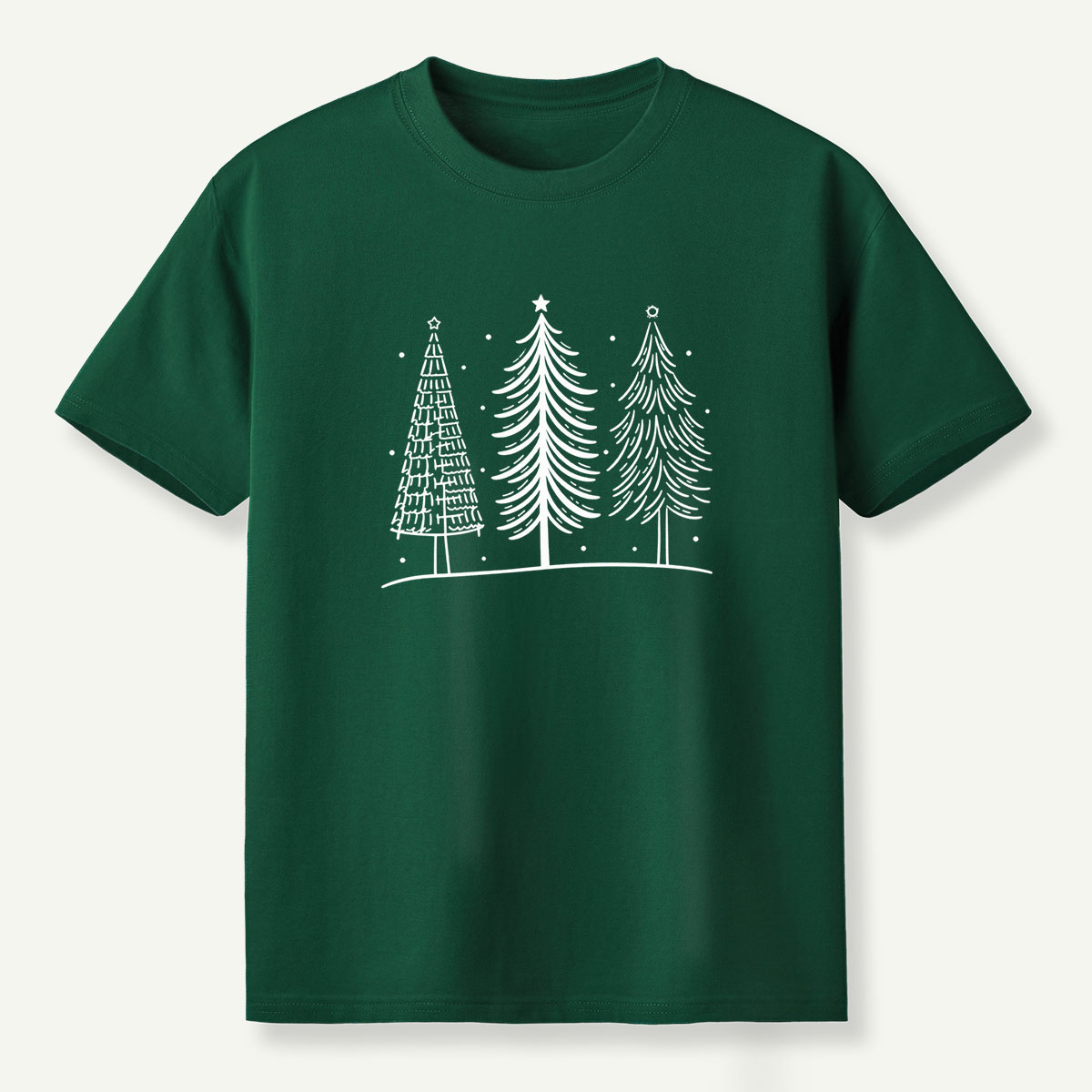 Hand Drawn Winter Christmas Tree Trio T-Shirt