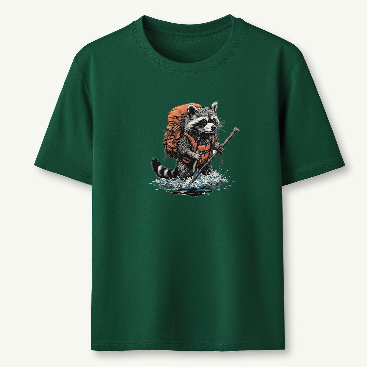 Raccoon Fording River Backpacker T-Shirt