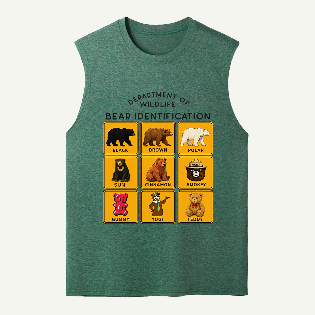 Department of Wildlife Bear Identification Gummy Bear Tank Top