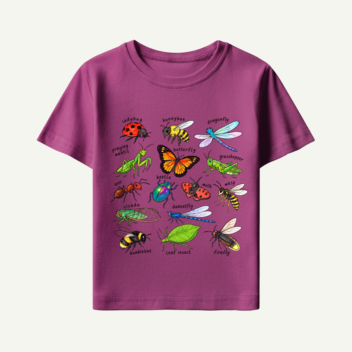 Colorful Insect Field Guide Collection Kids T-Shirt