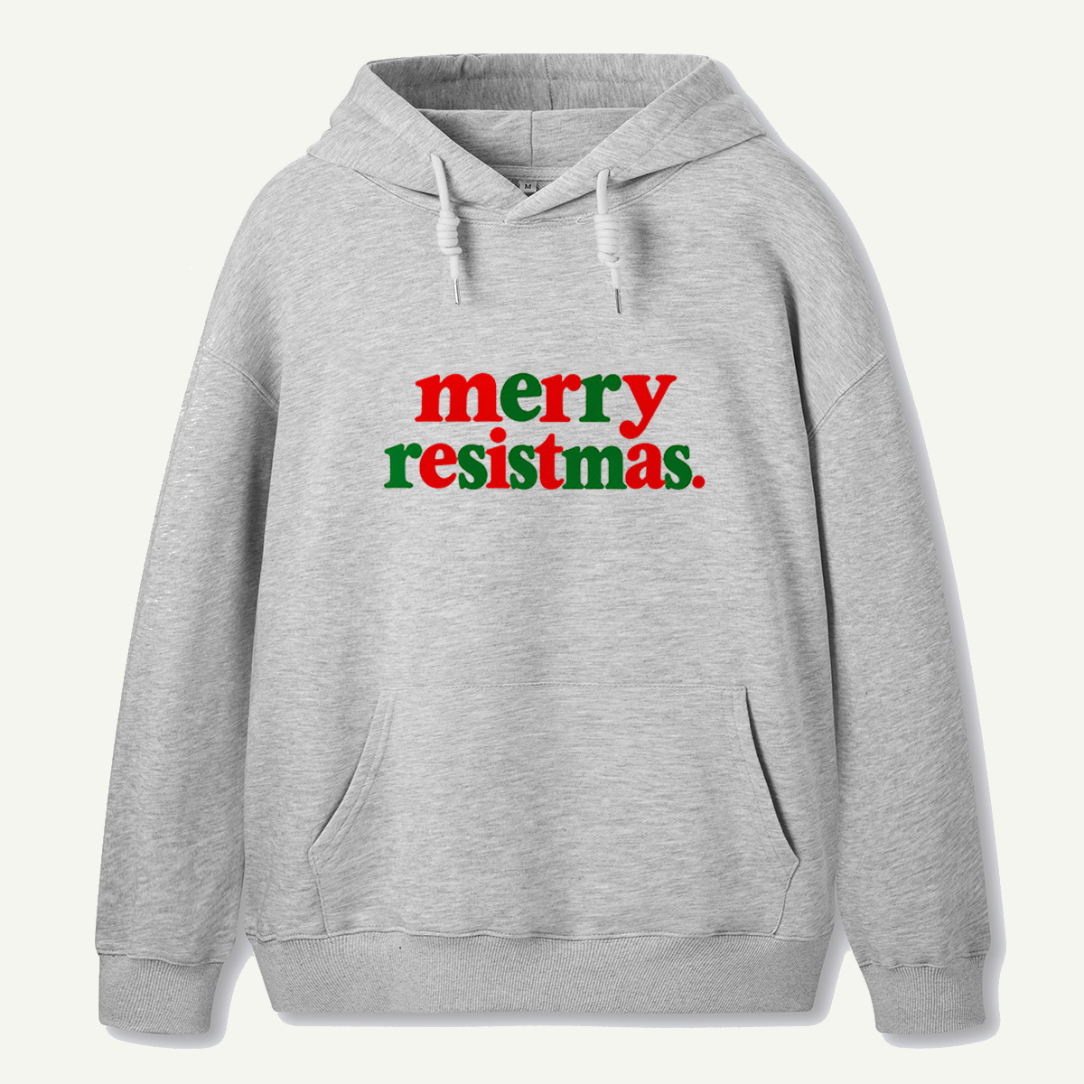 Merry Resistmas Minimalist Red And Green Holiday Typography Hoodie