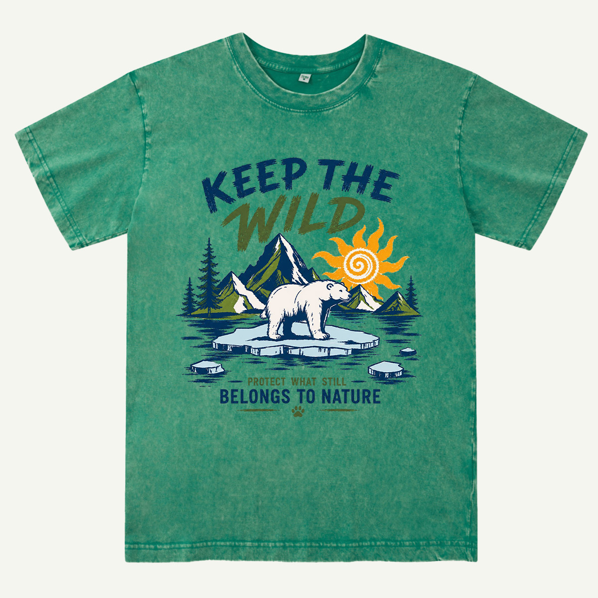 Keep the Wild Outdoor Adventure Wild Arctic Bear Washed T-Shirt