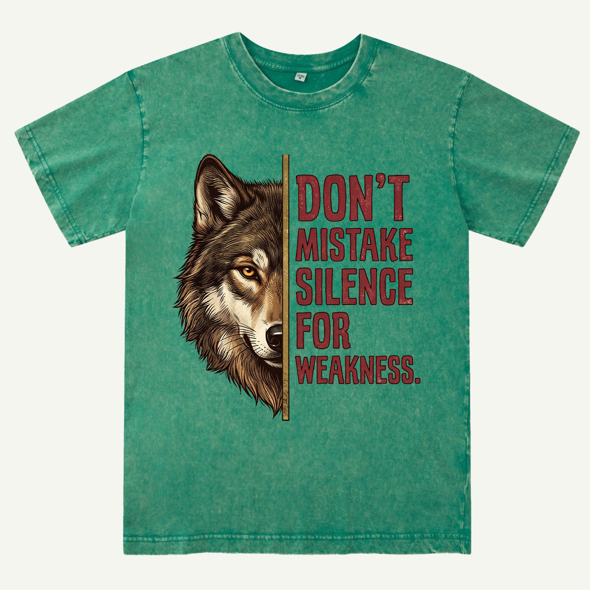 Predator Wolf Face Washed T-Shirt