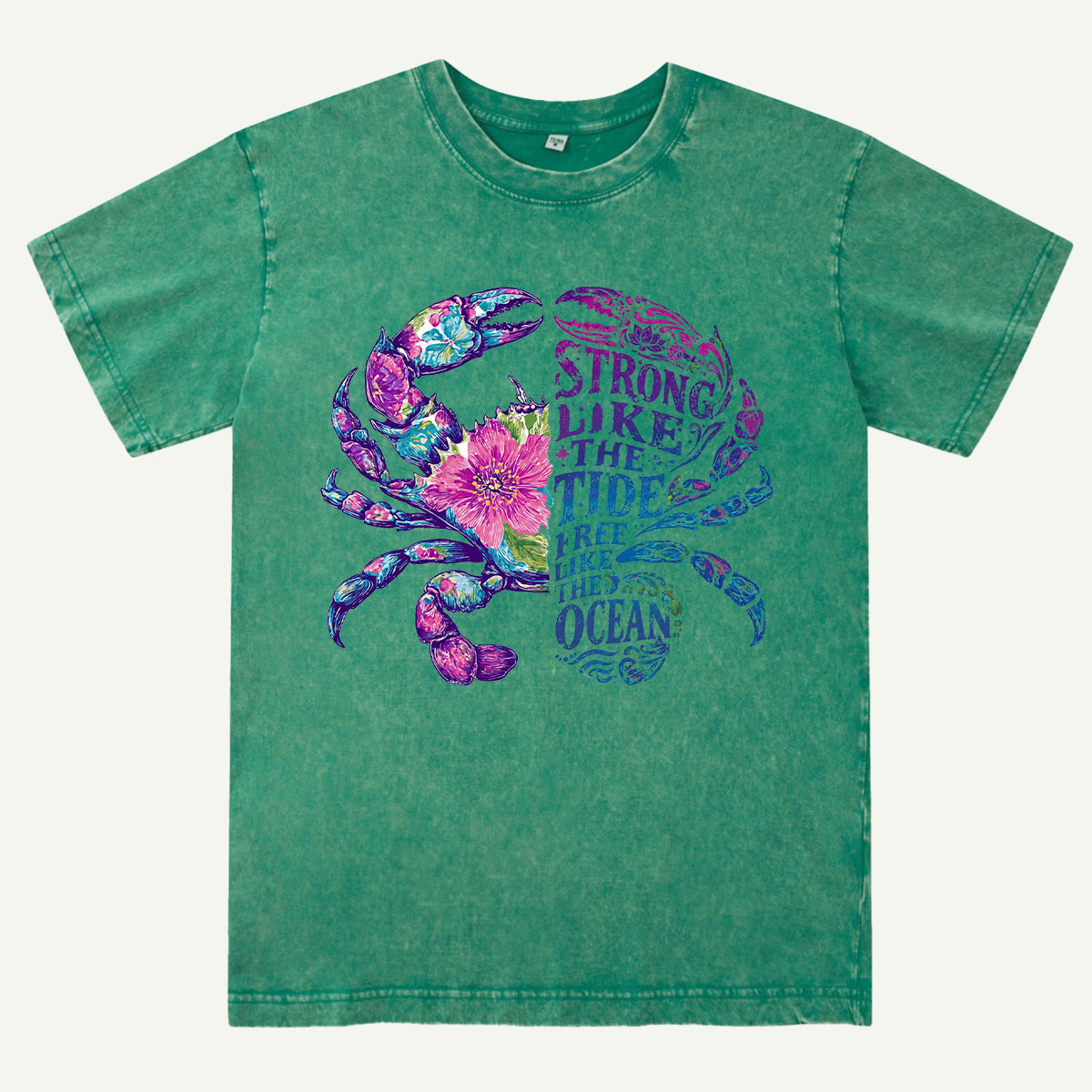 Strong Like the Tide Crab Ocean Washed T-Shirt