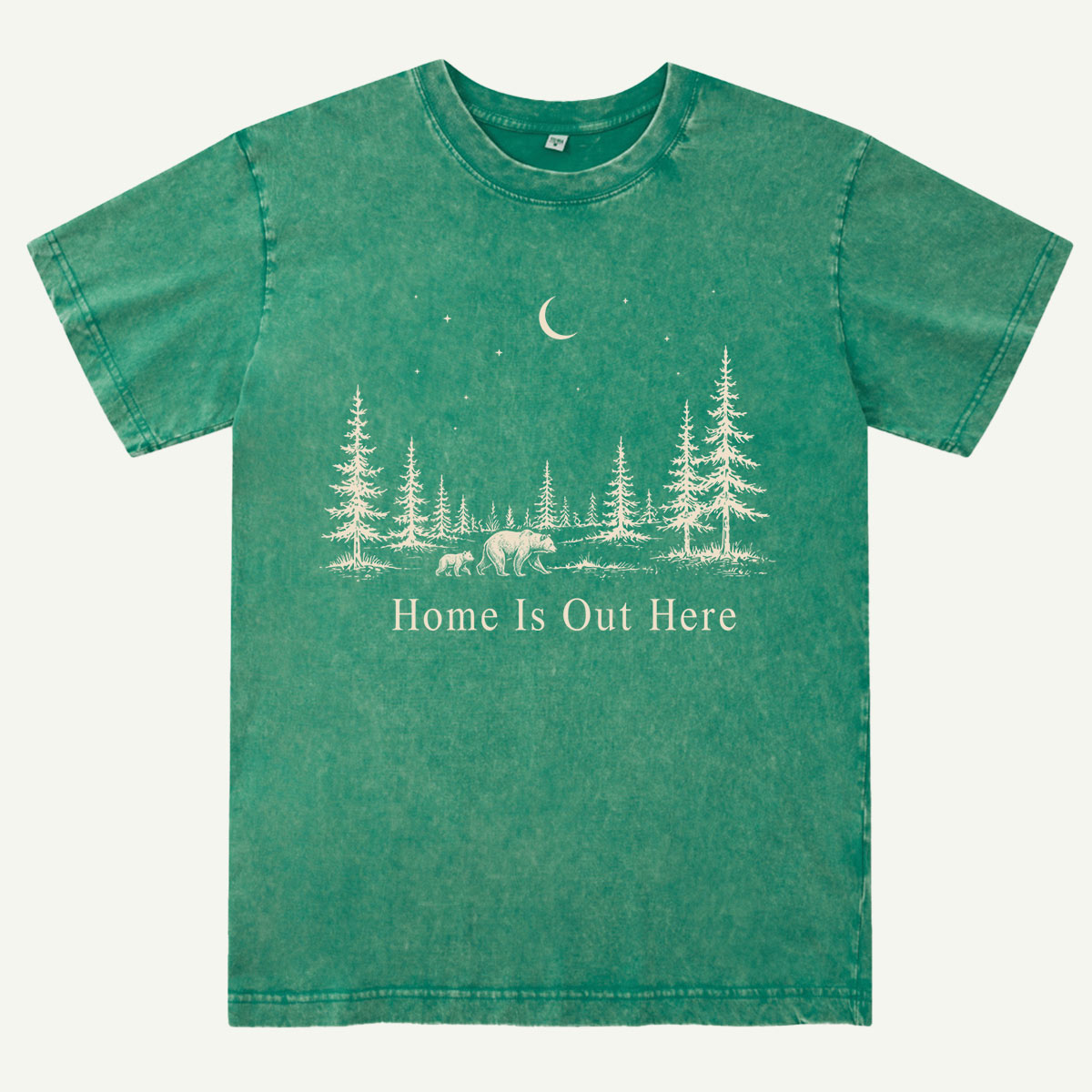 Home Is Out Here Bear Forest Washed T-Shirt