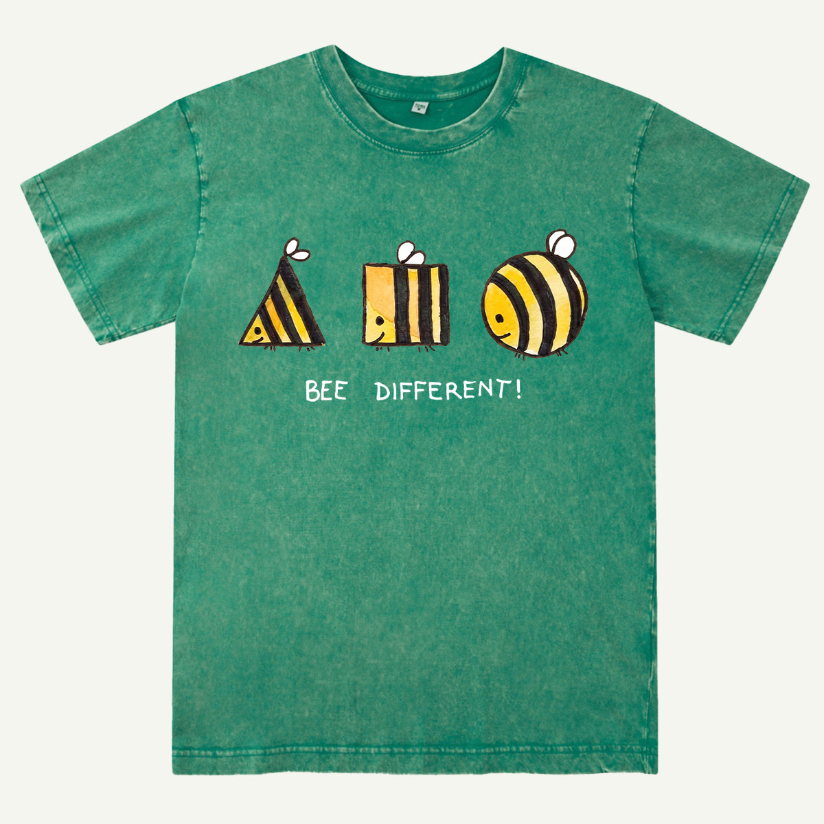 Bee Different Cute Bumblebee Washed T-Shirt