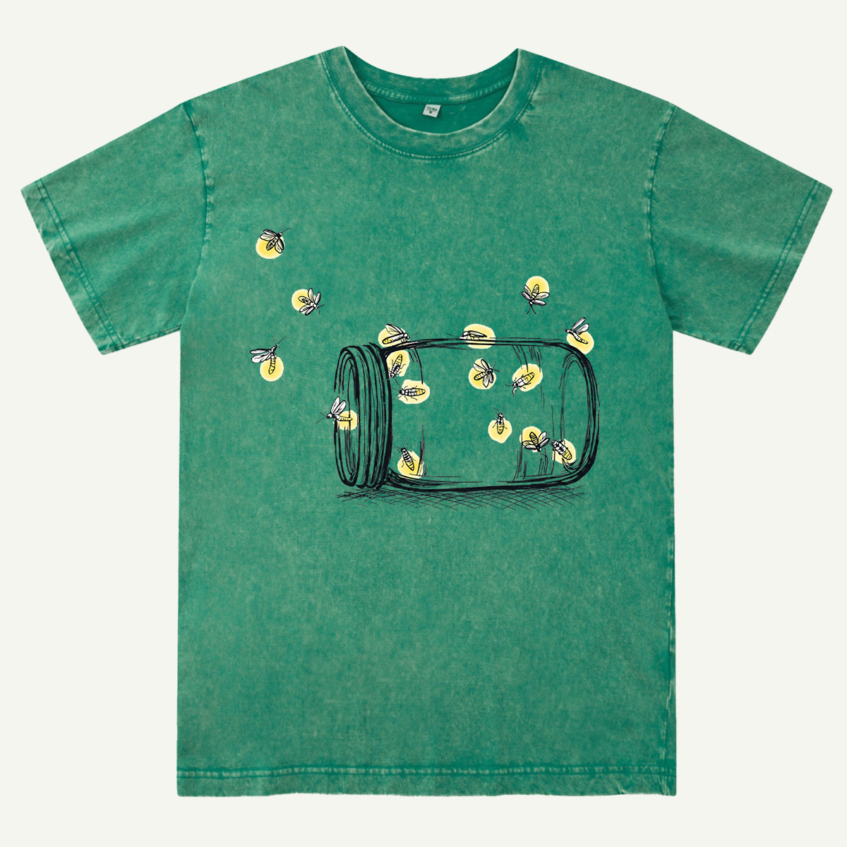 Summer Fireflies in a Jar Washed T-Shirt