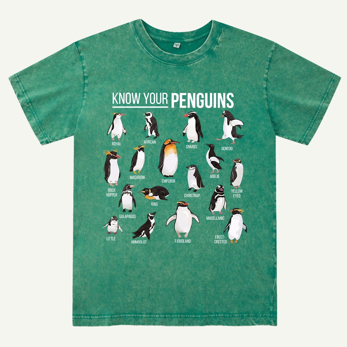 Know Your Penguins Washed T-Shirt