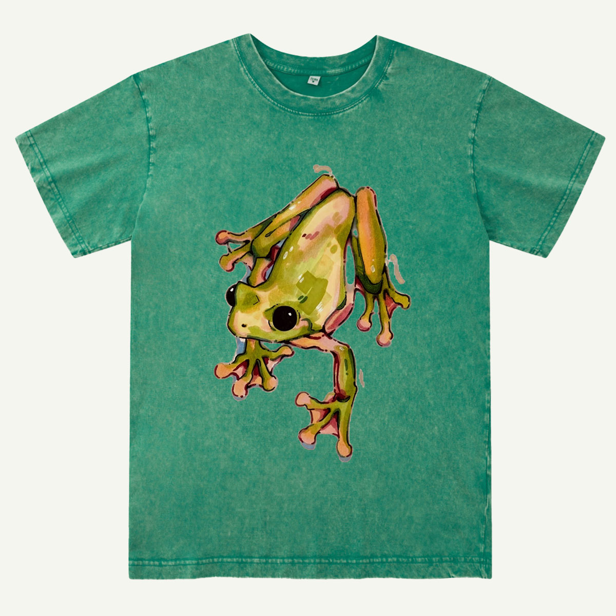 Watercolor Tree Frog Washed T-Shirt