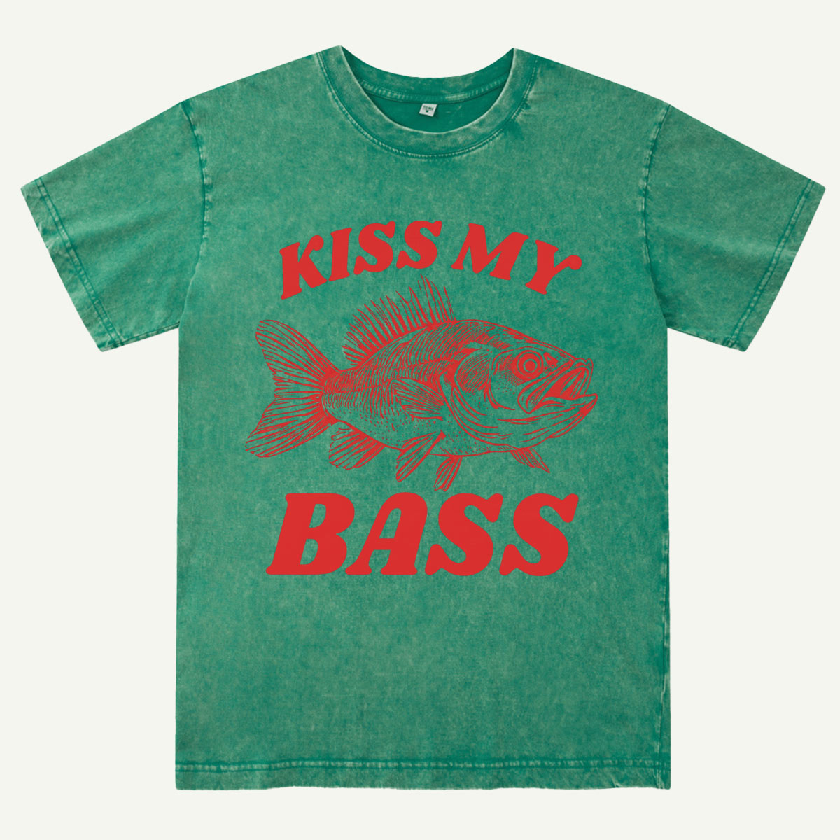 Kiss My Bass Fishing Washed T-Shirt