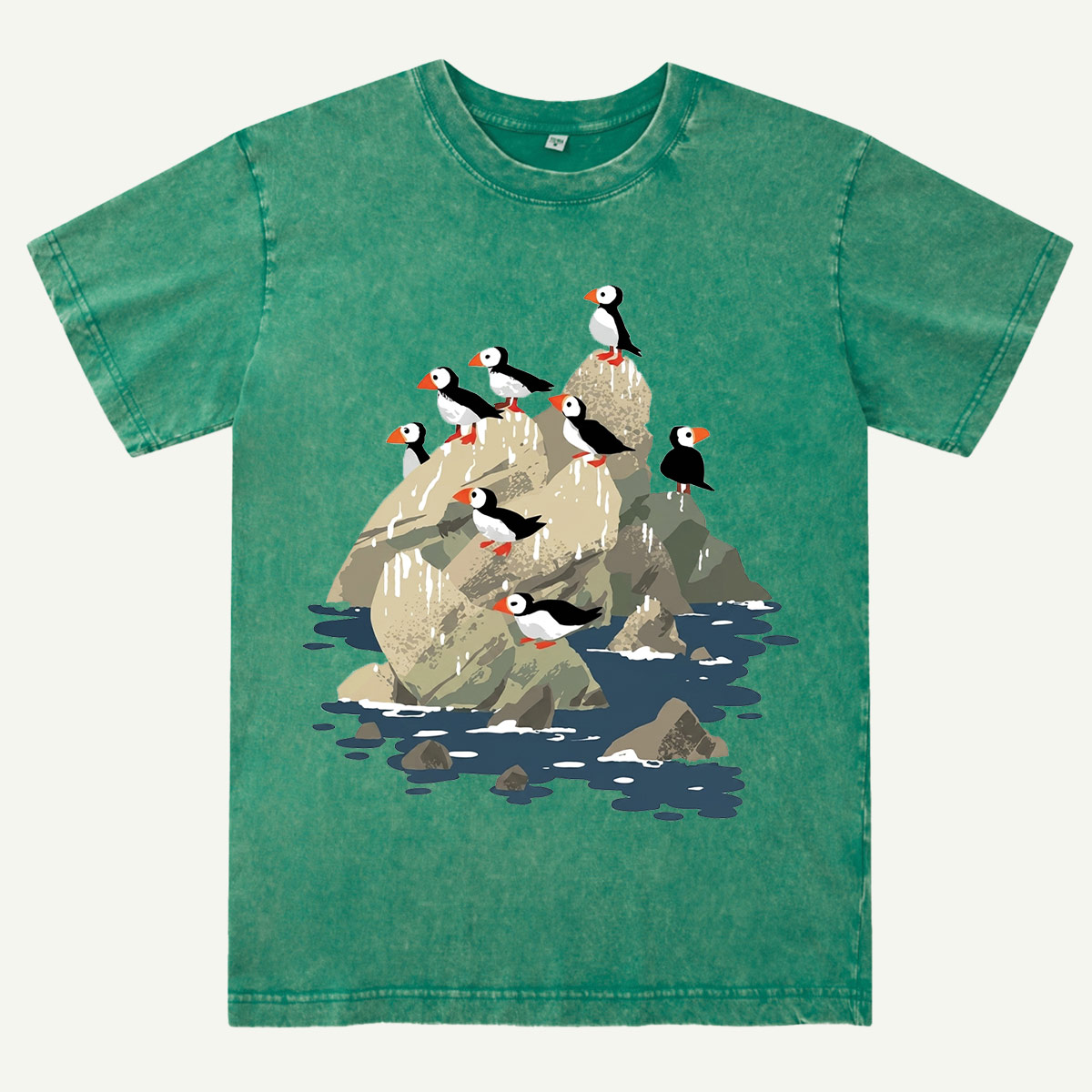 Coastal Wildlife Ocean Bird Washed T-Shirt