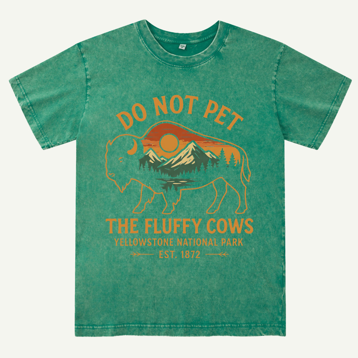 Do Not Pet The Fluffy Cows Buffalo Yellowstone National Park Washed T-Shirt