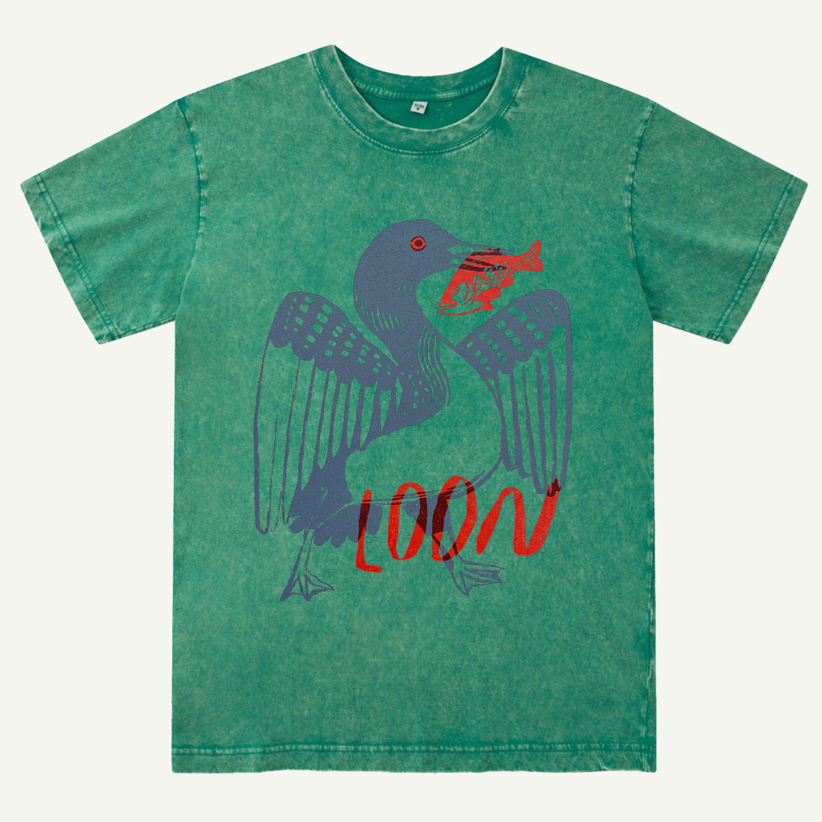 Coastal Bird & Fish Washed T-Shirt