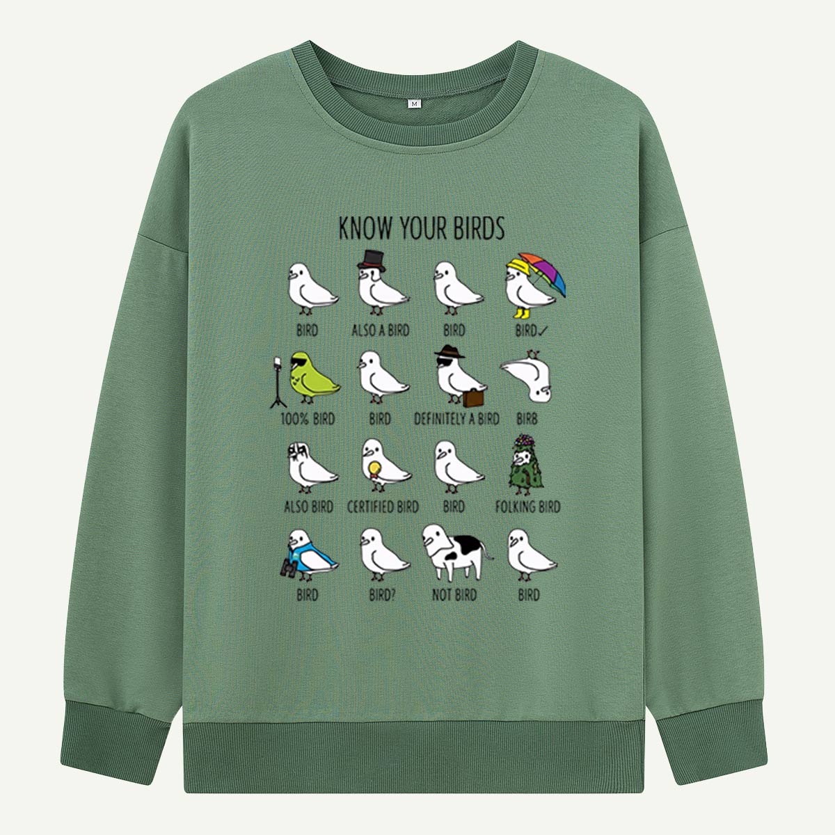 Know Your Birds Bird Chart Sweatshirts