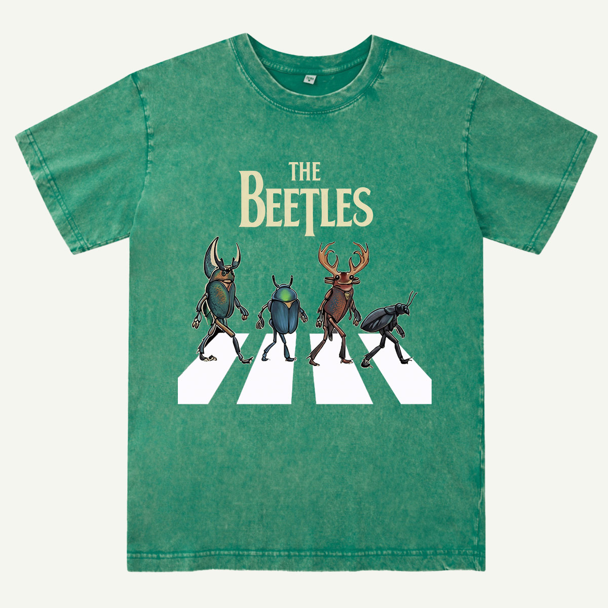 The Beetles Funny Insect Band Washed T-Shirt