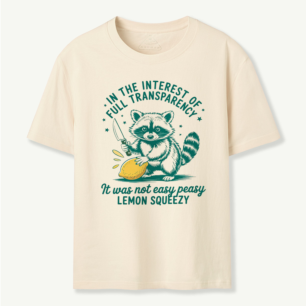 Transparency Raccoon Lemon Squeezy Humor T‑Shirt