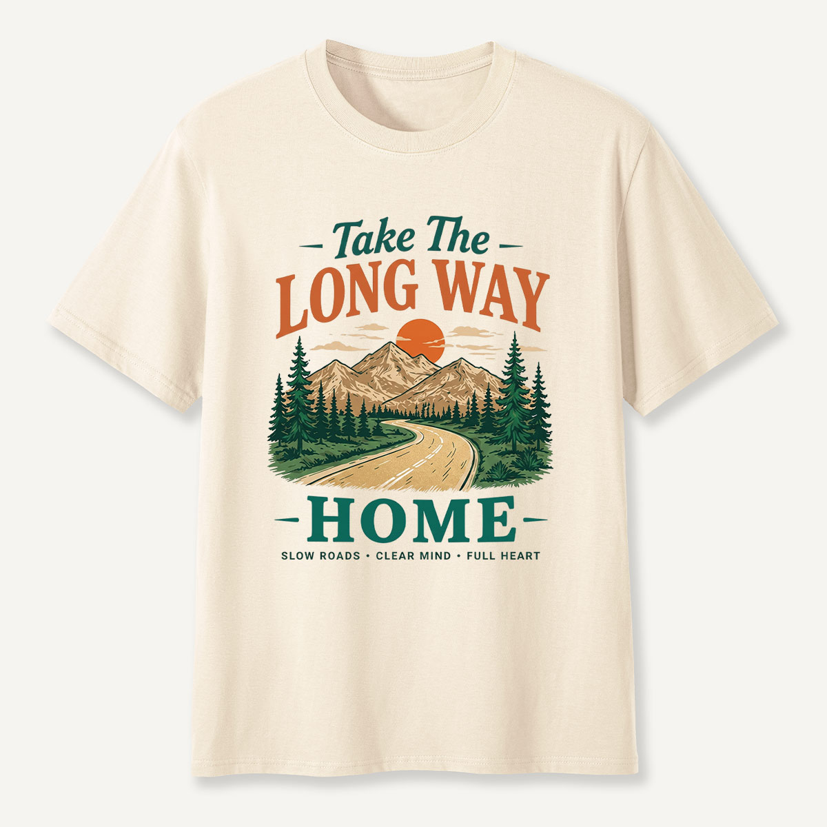 Take The Long Way Home Mountain Road T-Shirt