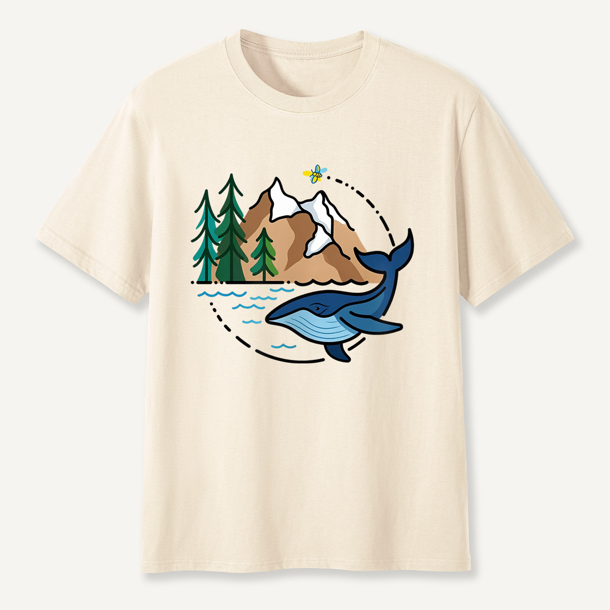 Whale & Mountain Forest T-Shirt