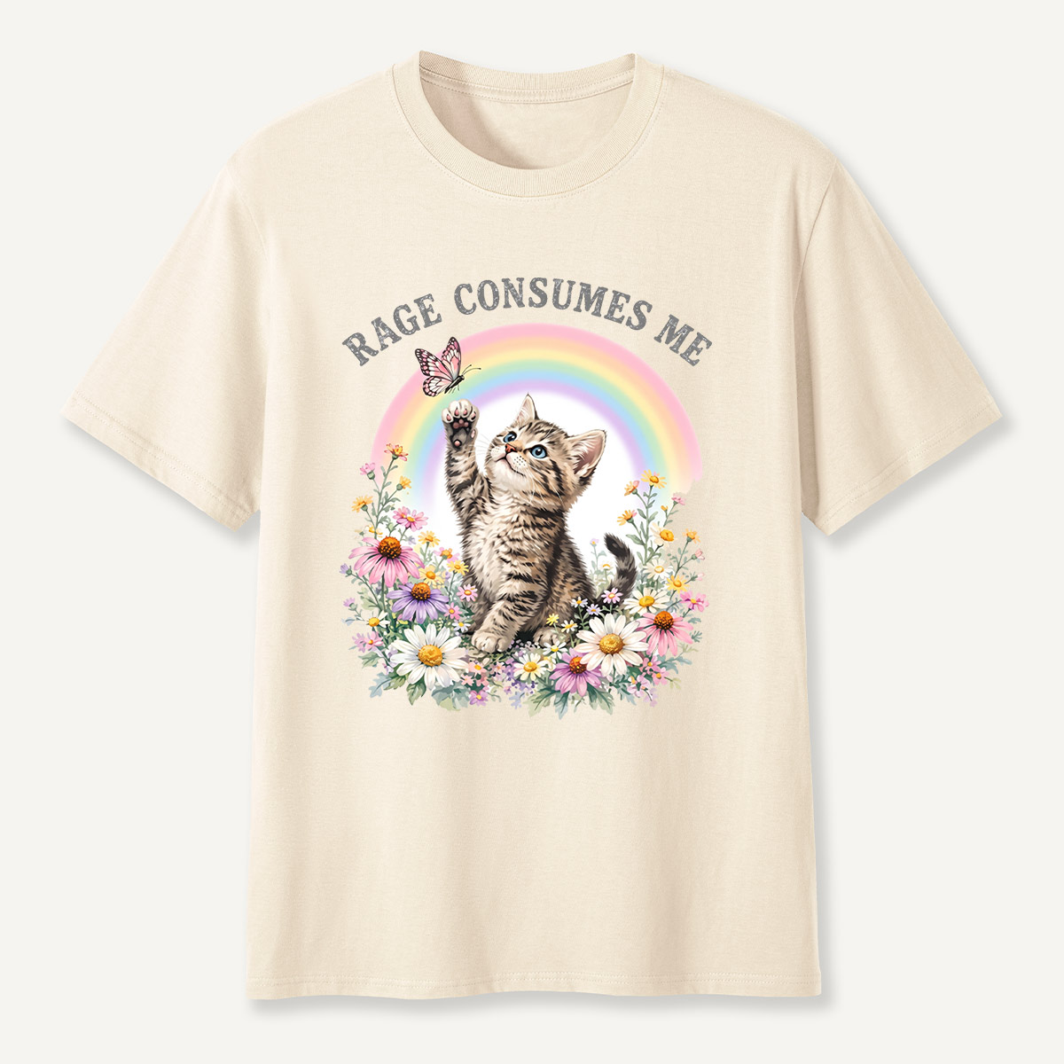 Rainbow Garden Cat T-Shirt
