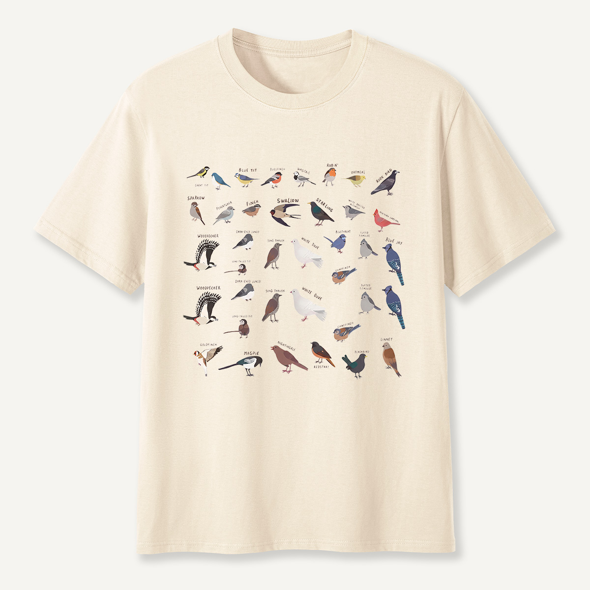 MDCTBYWY26071702Full Wrap Bird Species Guide T-Shirt