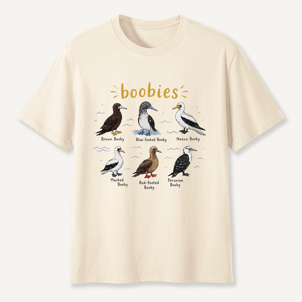 MDCTBYWY26072002 Boobies Bird Species Guide T-Shirt