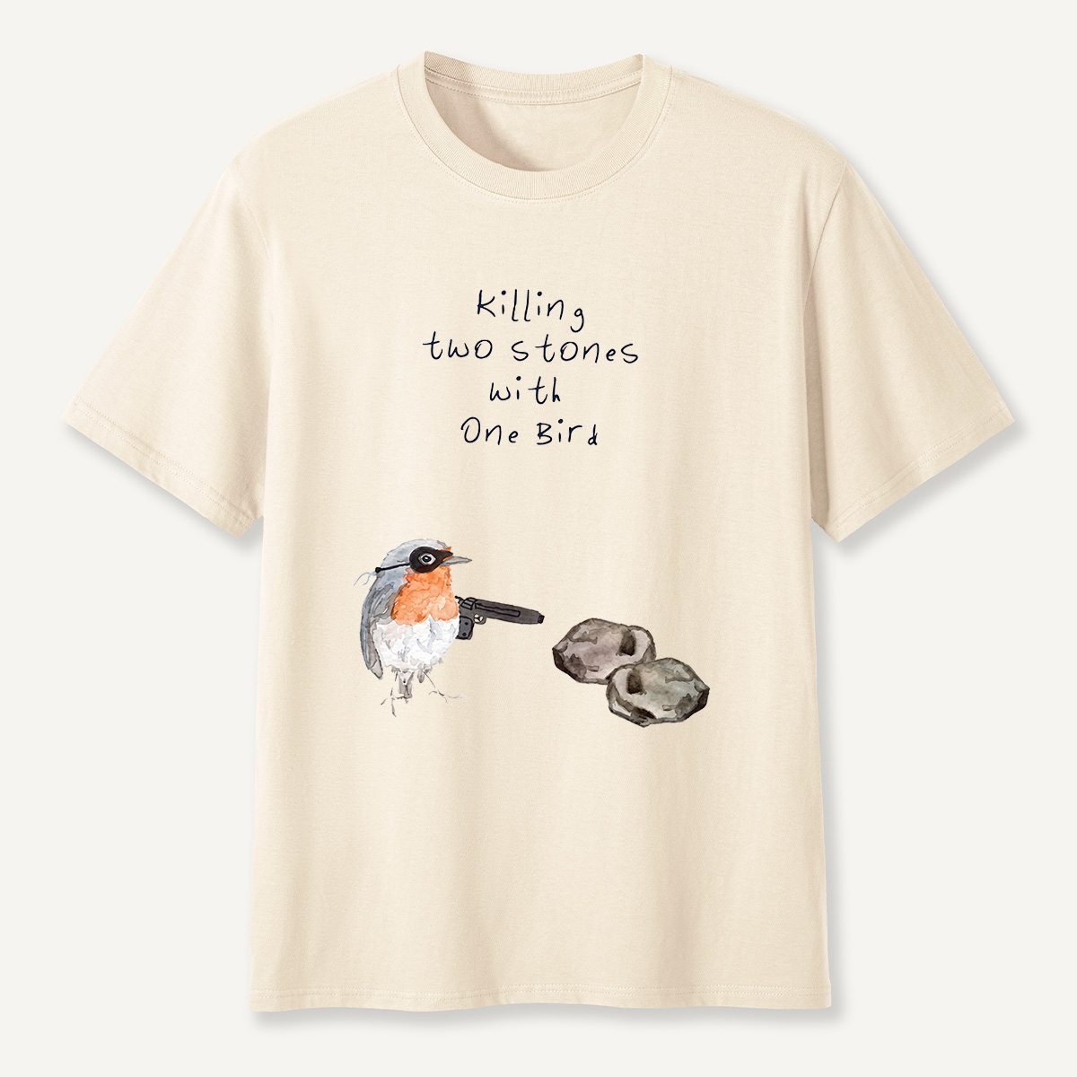MDCTBYWY26072205 Killing Two Stones with One Bird T-Shirt