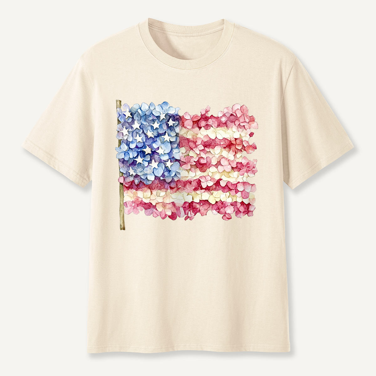 Floral American Flag T-Shirt